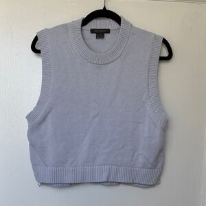 French Connection Knit Crop Sweater Vest in Light Blue